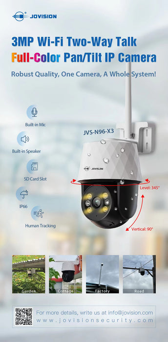 2K HD Outdoor Security Camera with 360° Pan-Tilt Motion Tracking, Home Camera Surveillance Exterieur, WiFi Security Camera, Full Color Night Vision, Sound-Light Alarm, 2-Way Audio, Waterproof